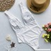 Mnowson 2019 Ladies Sexy Deep V Solid Color Waist Tight One-Piece Swimsuit Beach White B07M85CZXZ